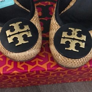 Tory Burch Sally Raffia Wedge Pump